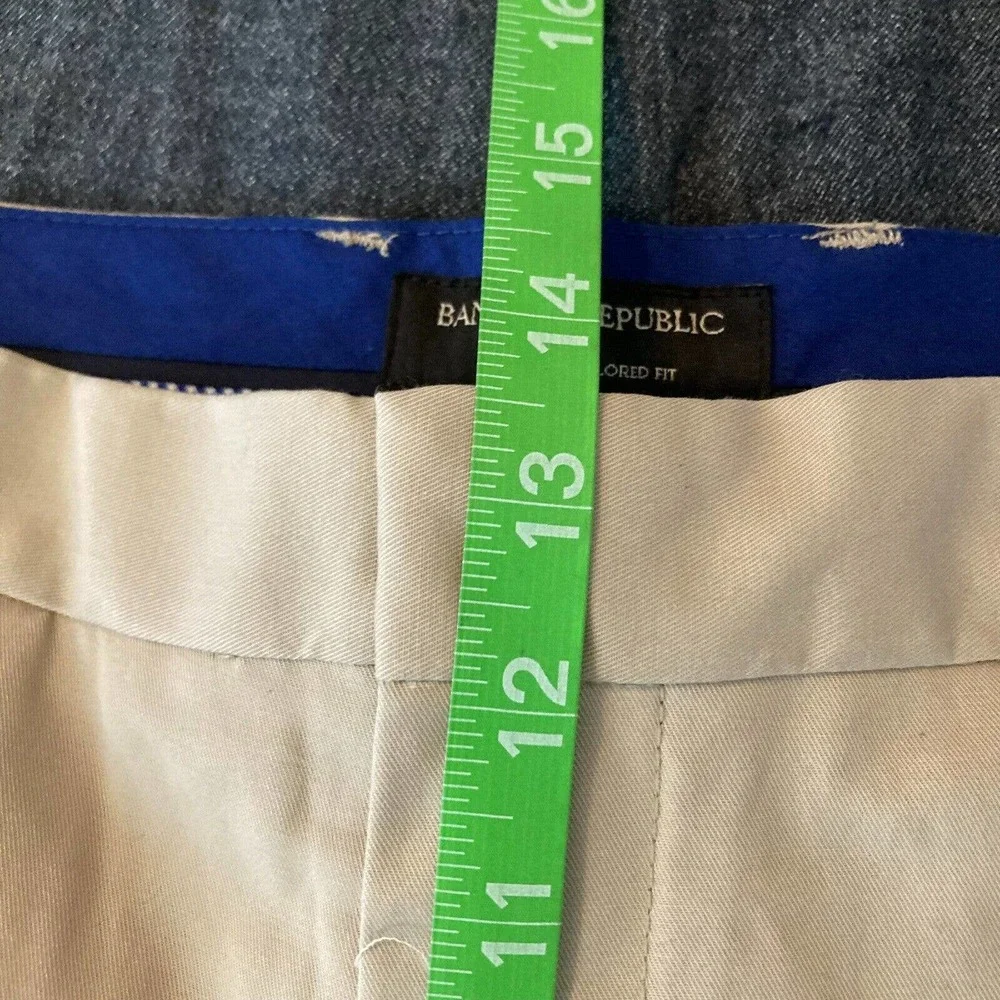 Banana Republic‎ Pants Mens Sz 34x32 Beige Chino Cotton Tailored Fit Non Iron